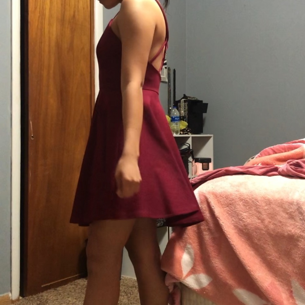 Burgundy skater dress